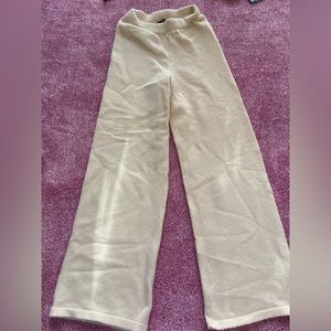 Boohoo cream knit pants